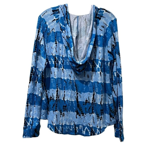 Koolaburra By UGG XS French Terry Slub Knit Long Sleeve Blue Tie Dye Sweater Y2 - Picture 4 of 6